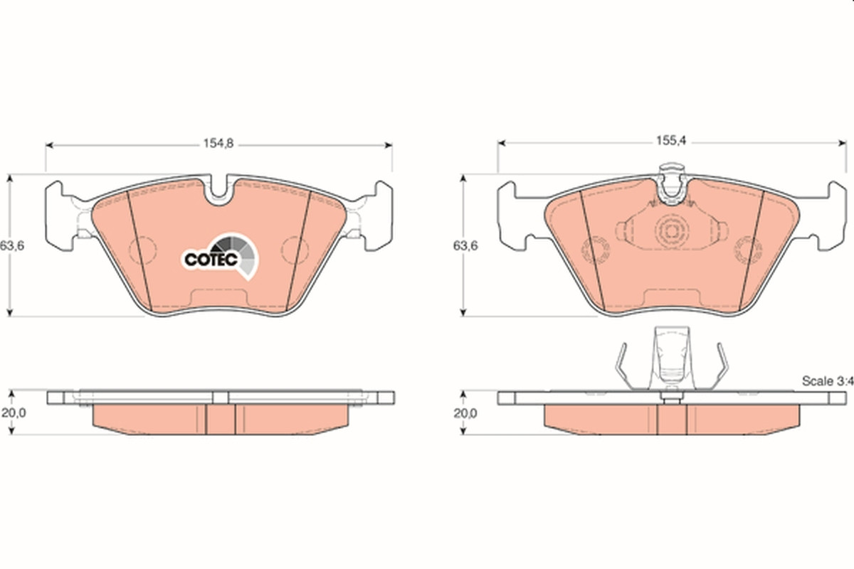 TRW Bremsbelagsatz, Scheibenbremse