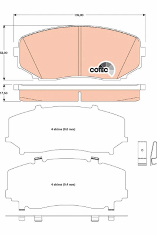 TRW Bremsbelagsatz, Scheibenbremse