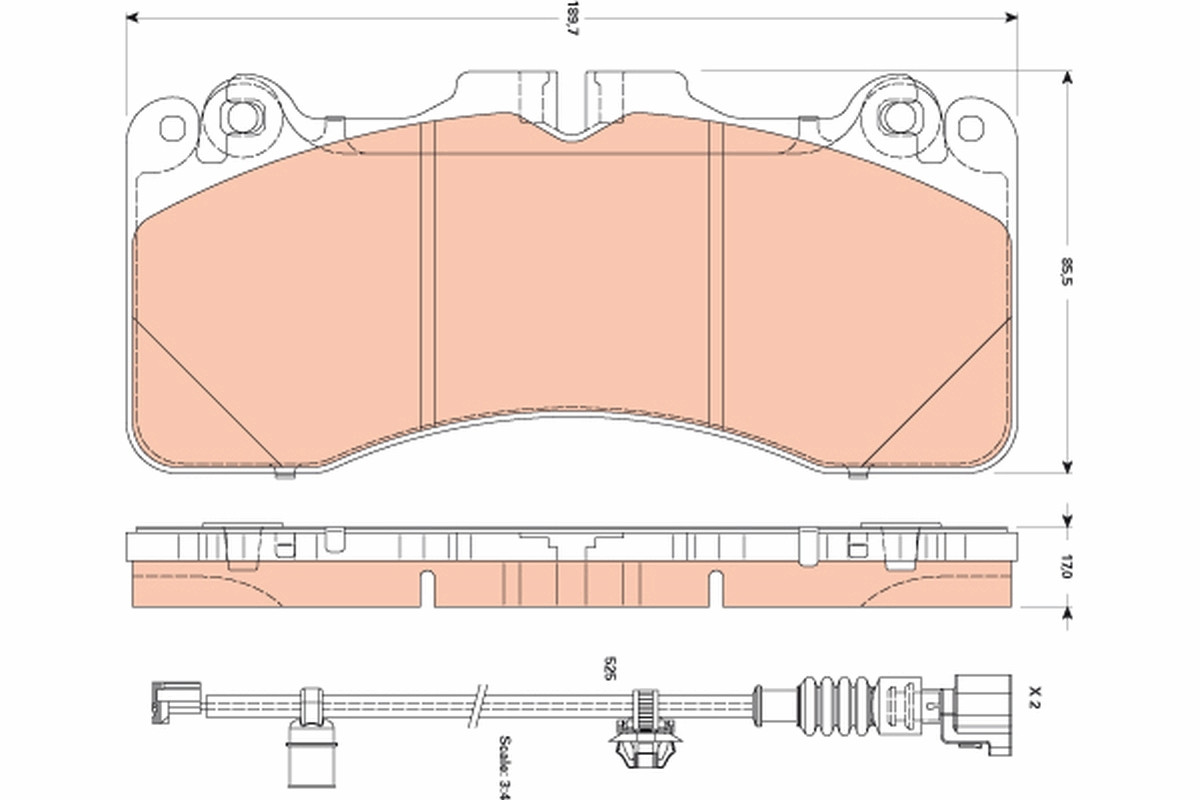 TRW Bremsbelagsatz, Scheibenbremse