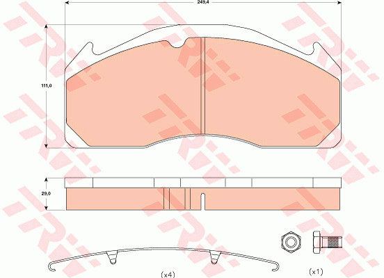 TRW Bremsbelagsatz, Scheibenbremse