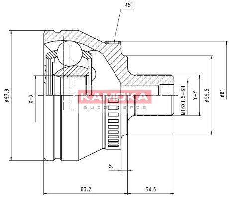 KAMOKA Gelenksatz, Antriebswelle