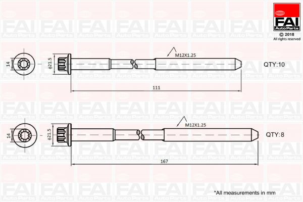 FAI AutoParts Zylinderkopfschraubensatz