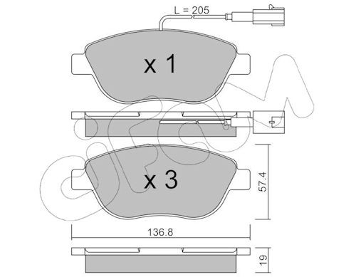 CIFAM Bremsbelagsatz, Scheibenbremse