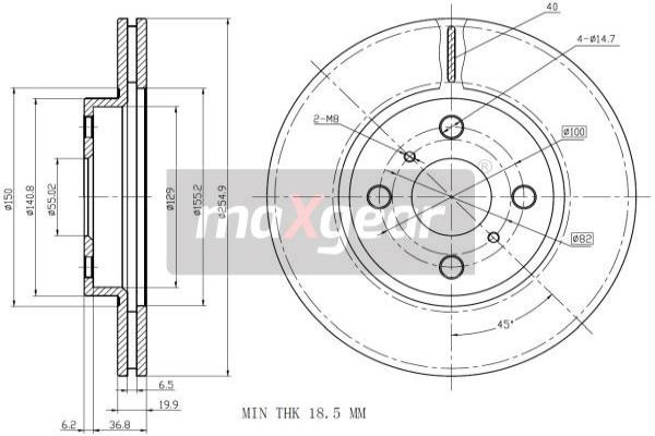 MAXGEAR Bremsscheibe