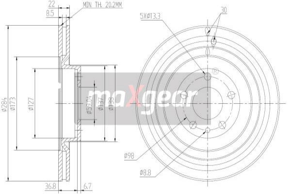 MAXGEAR Bremsscheibe