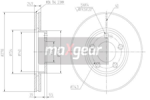 MAXGEAR Bremsscheibe