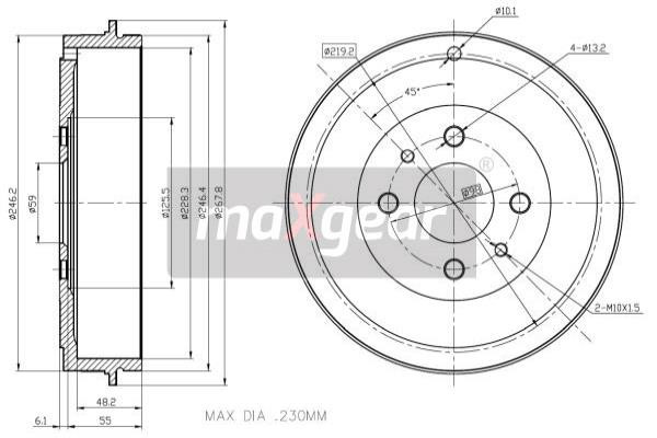 MAXGEAR Bremstrommel