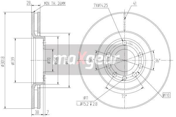 MAXGEAR Bremsscheibe