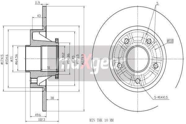 MAXGEAR Bremsscheibe