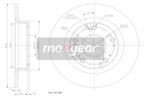 MAXGEAR Bremsscheibe