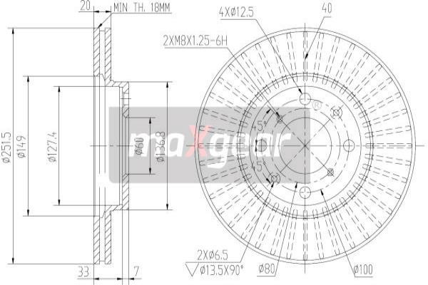 MAXGEAR Bremsscheibe