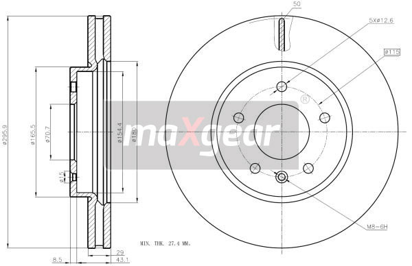 MAXGEAR Bremsscheibe
