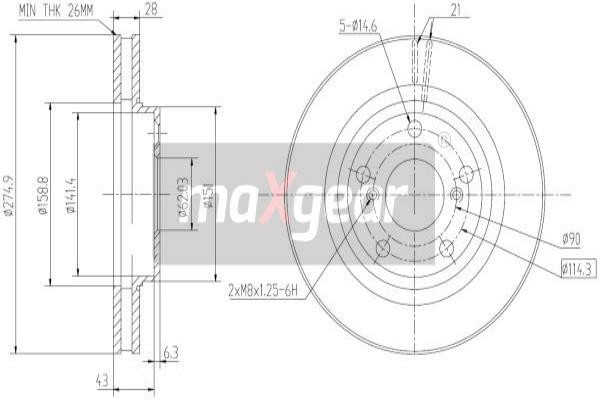 MAXGEAR Bremsscheibe