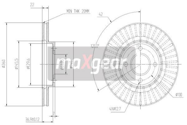 MAXGEAR Bremsscheibe