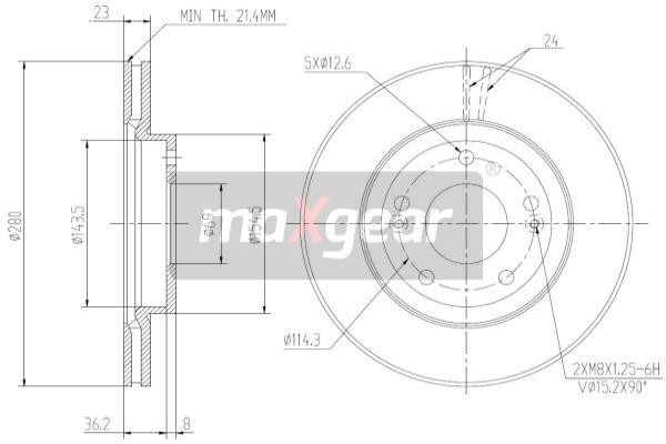 MAXGEAR Bremsscheibe