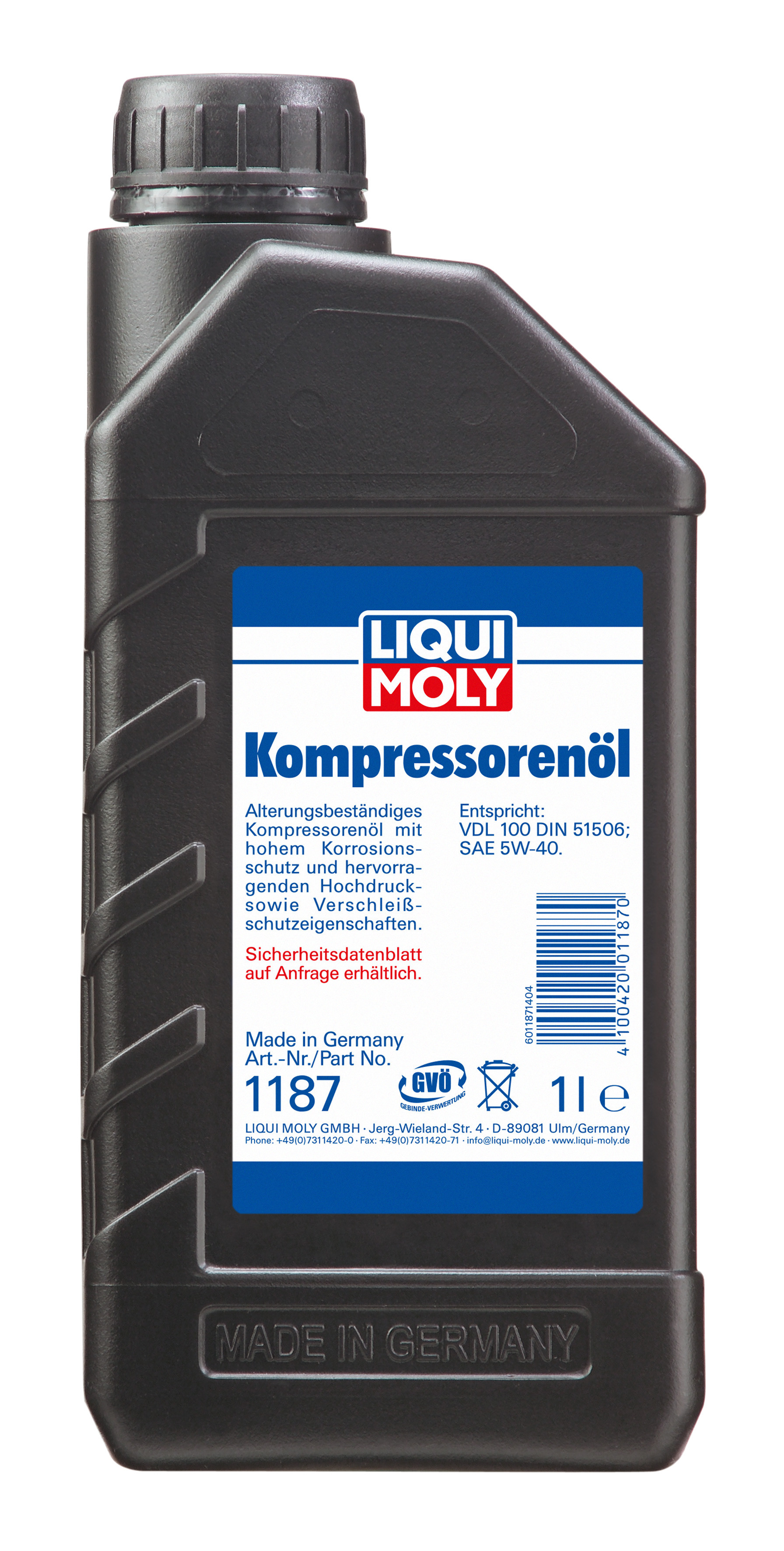 Liqui Moly 1187 Kompressorenöl - 1 Liter, 10,15