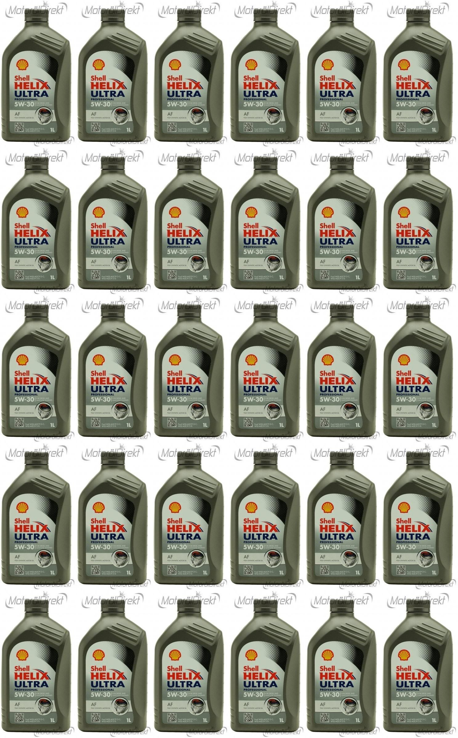 Shell Helix Ultra Professional AF 5W-30 Motoröl 30x 1l = 30 Liter - SAE ...