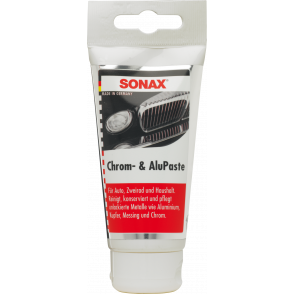 SONAX Chrom- & Alu Paste 75 ml poliermittelhaltige Pflegepaste zur Beseitigung von Korrosion, angelaufenen und blinden Stellen | Art-Nr. 03080000