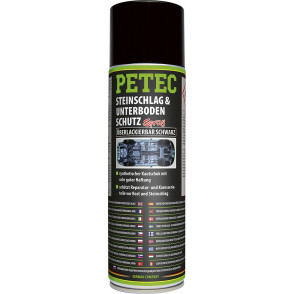 Petec Steinschlag-& Unterbodenschutz Kautschukbasis, Überlackierbar schwarz 500ml Spray