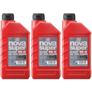 Liqui Moly 7350 Nova Super 10W-40 Motoröl Flasche 3x 1l = 3 Liter