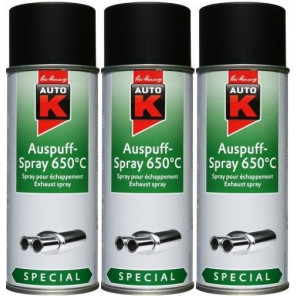 Auto-K Special Auspuffspray 650°C schwarz, 3x 400 Milliliter