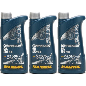 MANNOL Compressor Oil ISO 46 3x 1l = 3 Liter