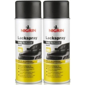 Nigrin Lackspray schwarz matt Spray 2x 400 Milliliter