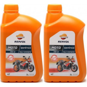 Repsol Motorrad Motoröl MOTO SINTETICO 4T 10W40 1 Liter 2x 1l = 2 Liter